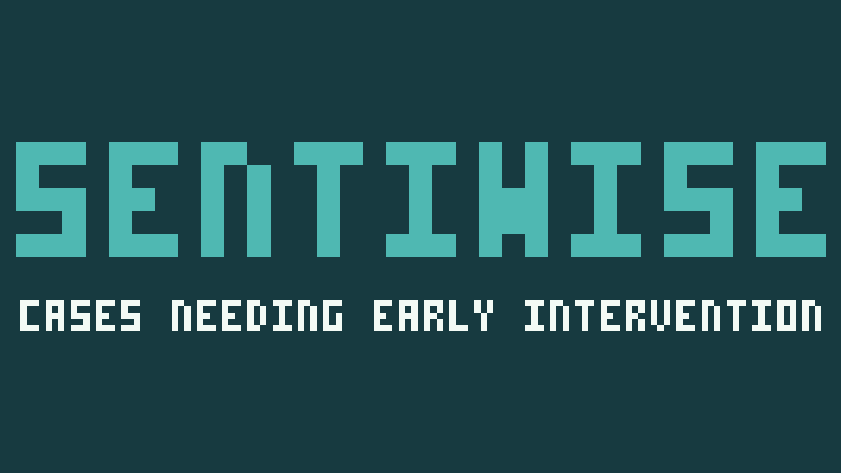 SentiWise placeholder card with the heading Cases needing early intervention